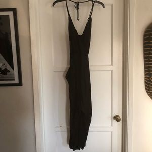 Black silk harem pant jumpsuit